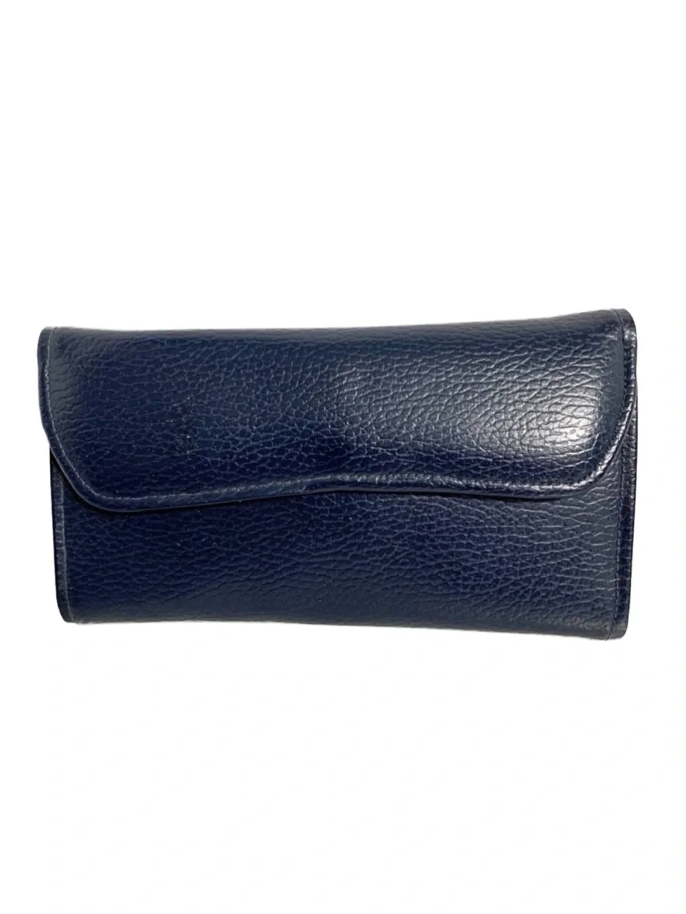 Vintage Unbranded Navy Blue Faux Leather Wallet Partially Lined-Vintage Floral